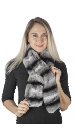 Rex chinchilla fur scarf - fur on both sides